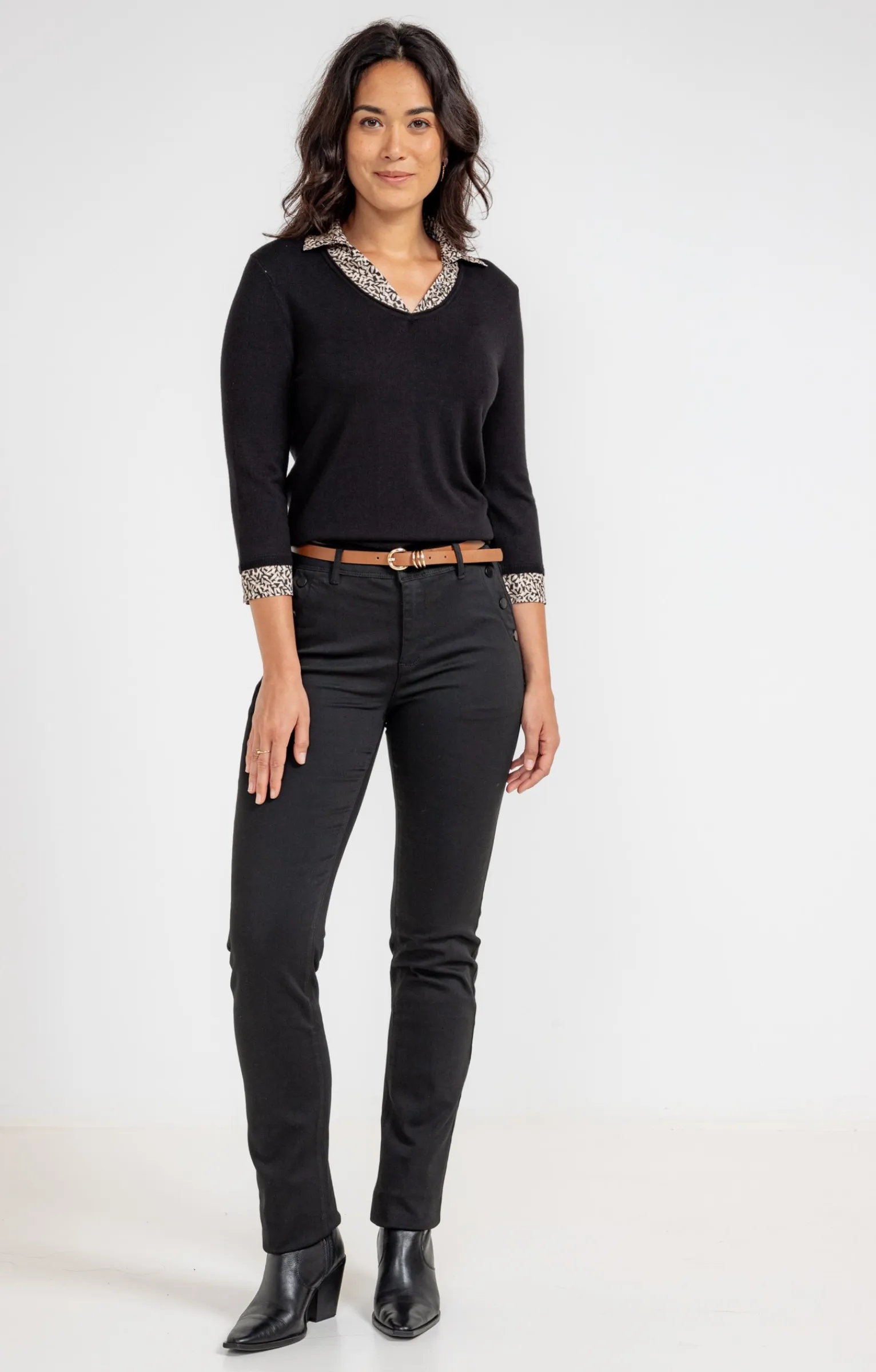 Pulls & Cardigans<Armand Thiery Pull 2-en-1 imprimé - Noir