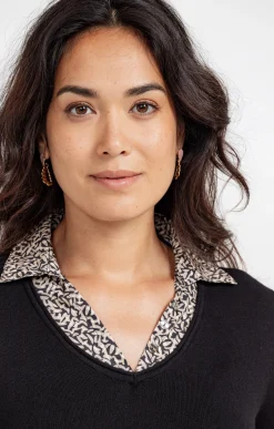 Pulls & Cardigans<Armand Thiery Pull 2-en-1 imprimé - Noir