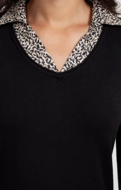 Pulls & Cardigans<Armand Thiery Pull 2-en-1 imprimé - Noir