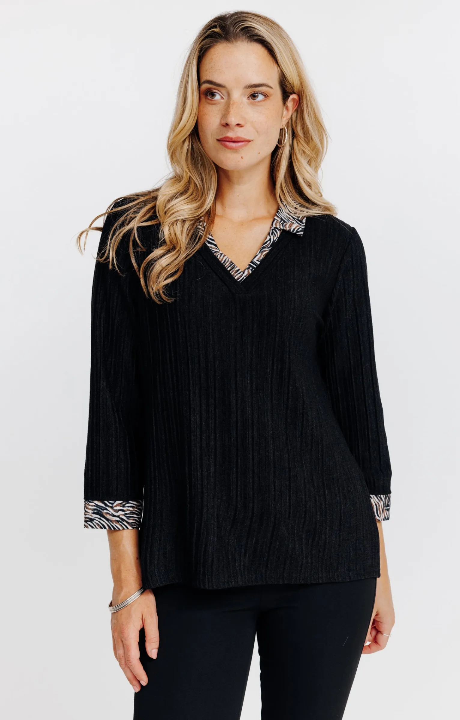 Pulls & Cardigans<Armand Thiery PULL 2EN1 MATIERE FANTAISIE - Noir