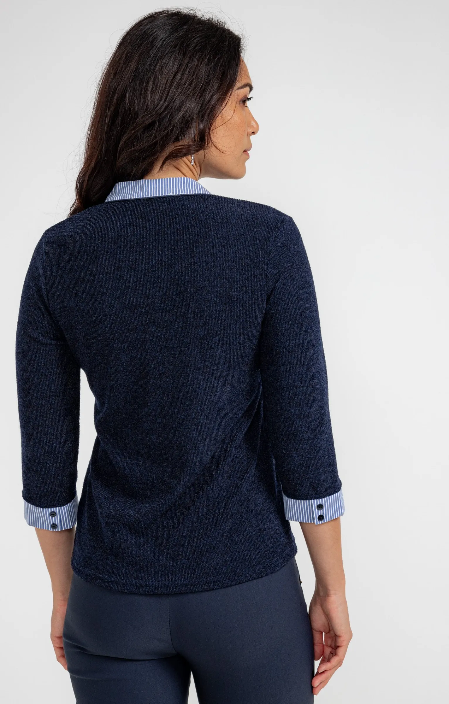 Pulls & Cardigans<Armand Thiery Pull 2-en-1 rayé - Marine