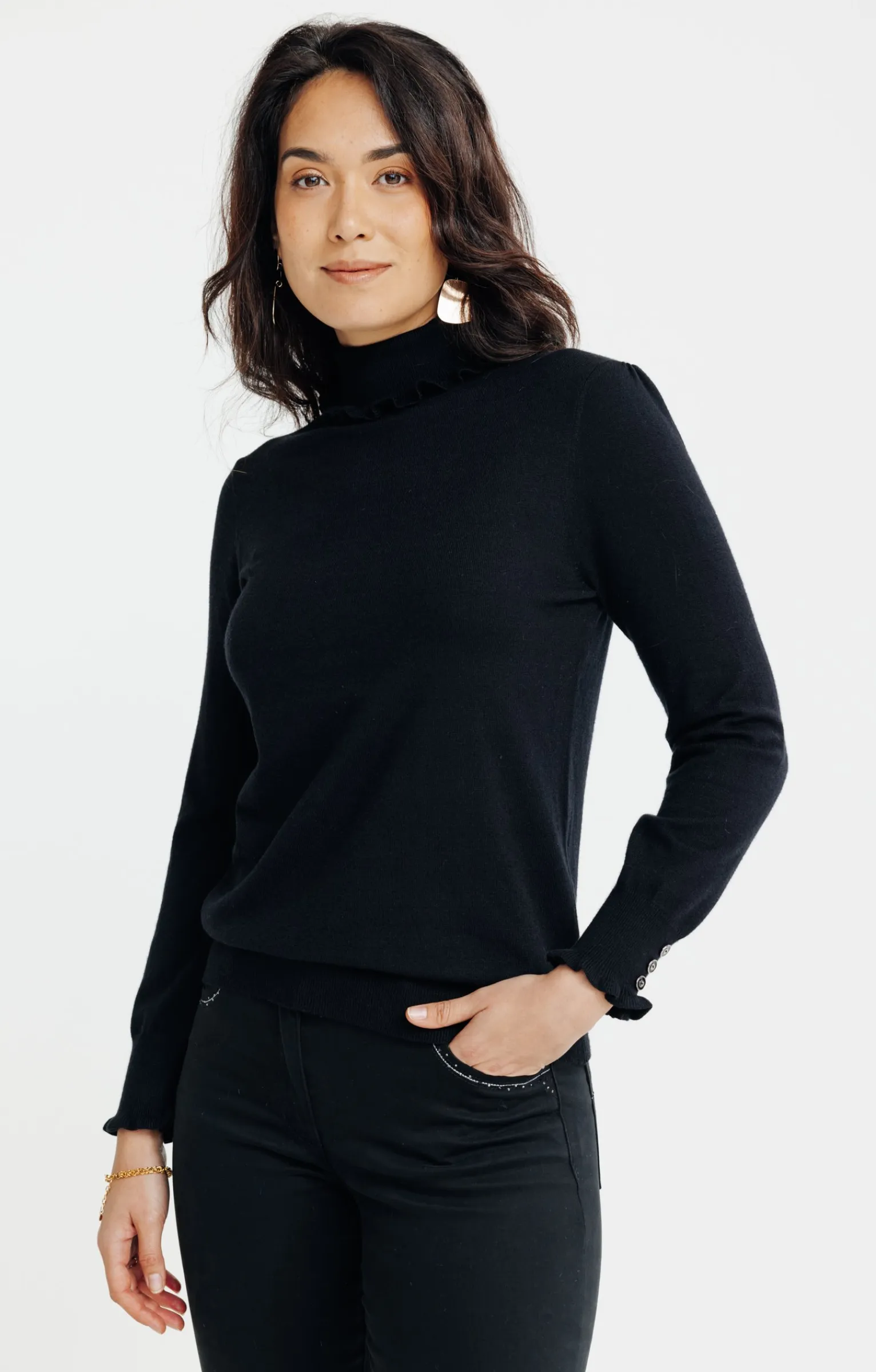 Pulls & Cardigans<Armand Thiery Pull finition froufrou - Noir