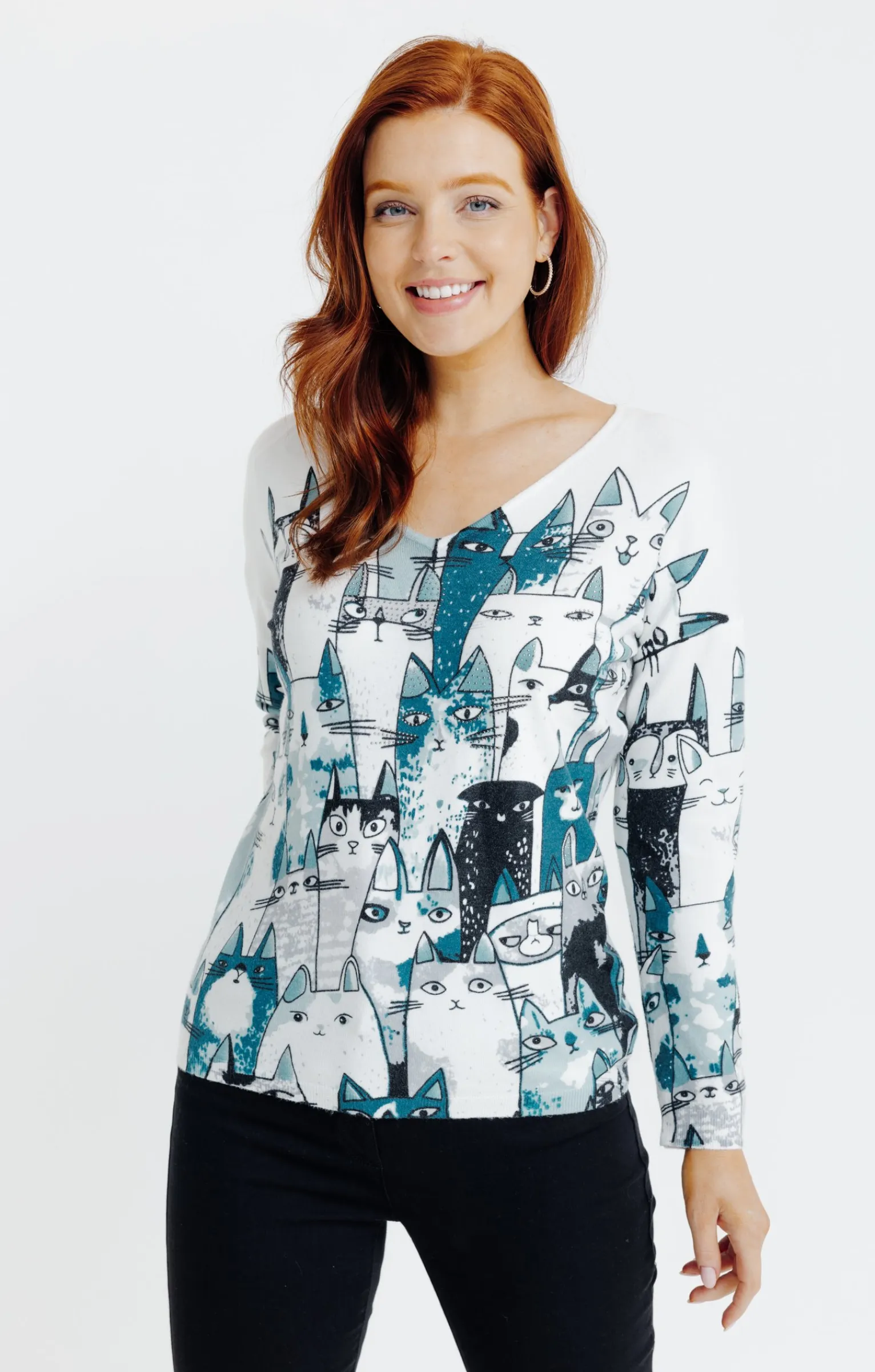 Pulls & Cardigans<Armand Thiery Pull imprimé chat - Vertnil