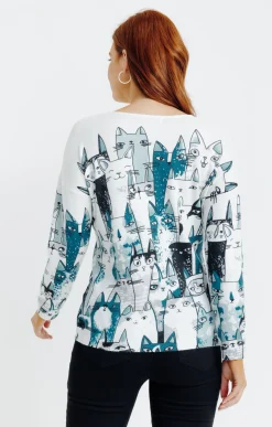 Pulls & Cardigans<Armand Thiery Pull imprimé chat - Vertnil