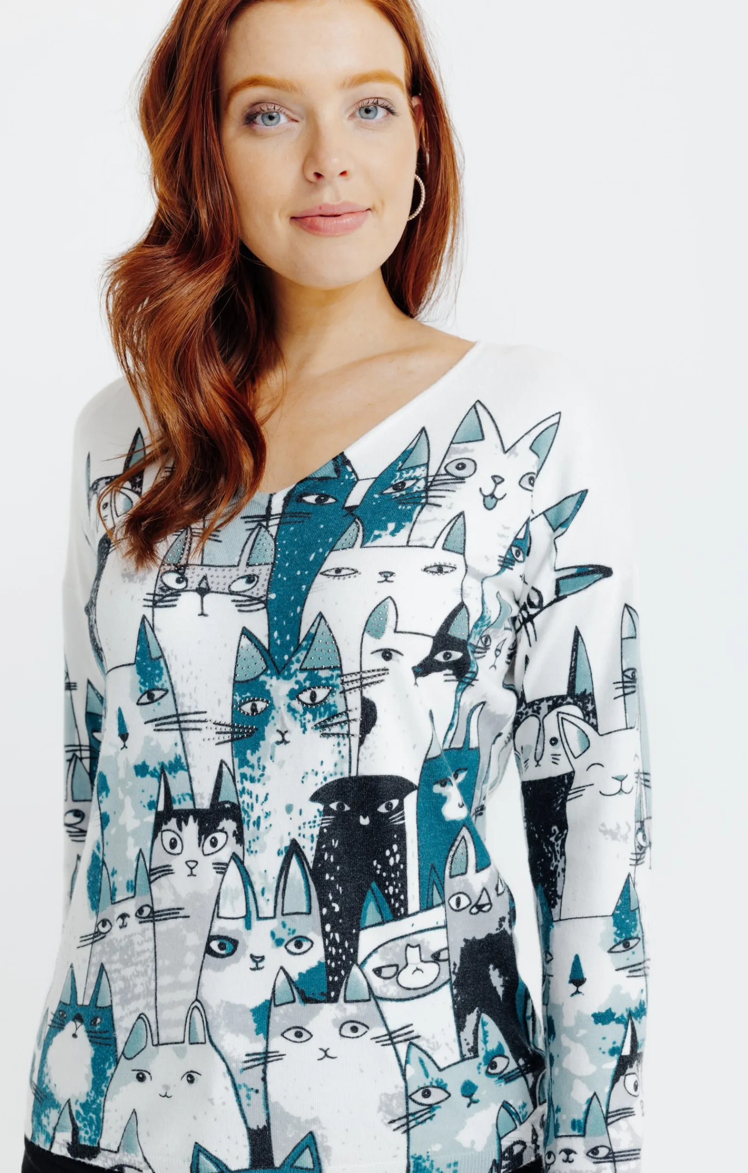 Pulls & Cardigans<Armand Thiery Pull imprimé chat - Vertnil