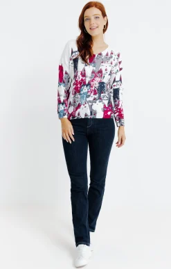 Pulls & Cardigans<Armand Thiery Pull imprimé chat - Framboise