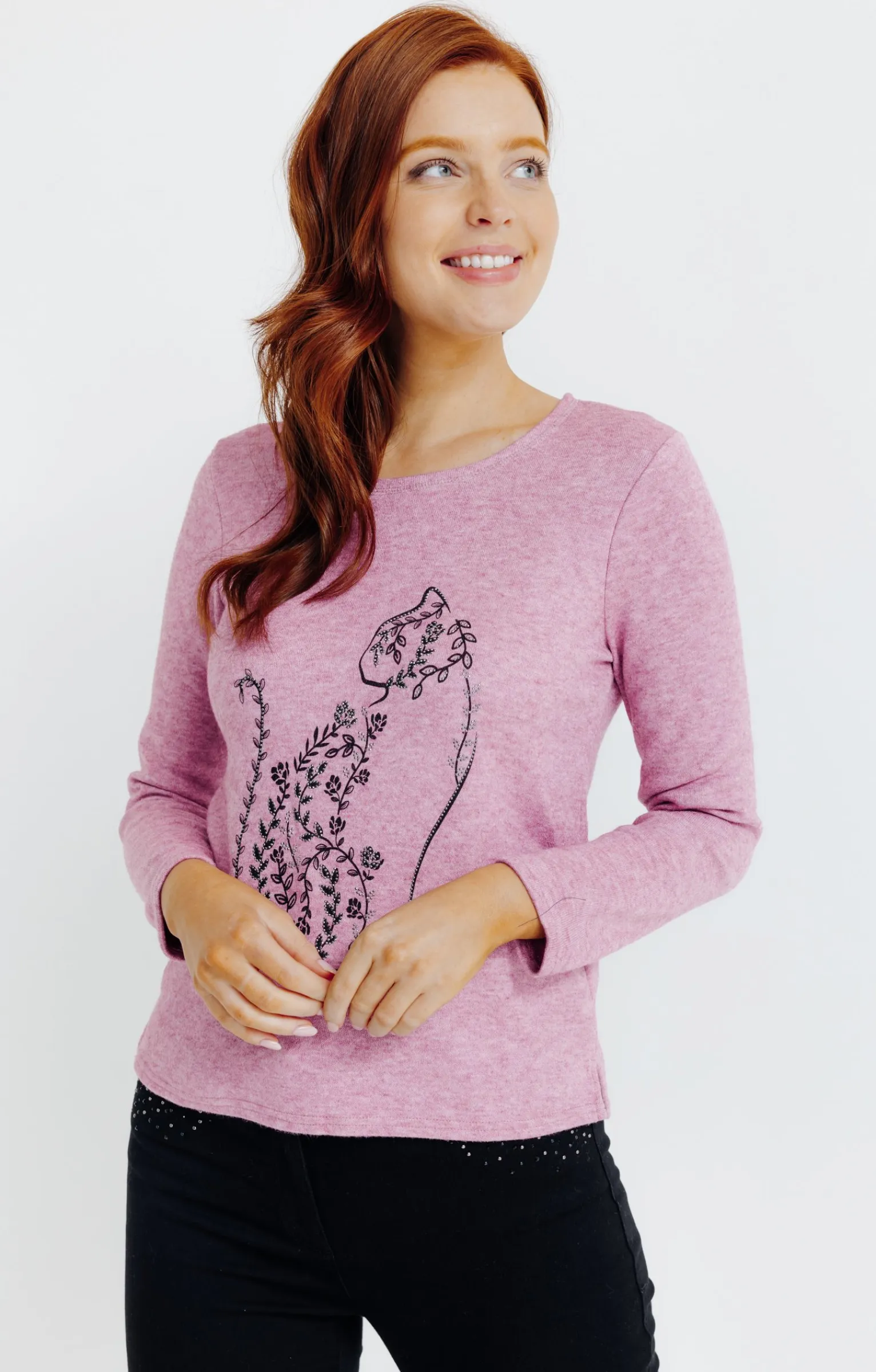 Pulls & Cardigans<Armand Thiery Pull imprimé placé - Pivoine