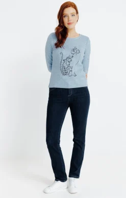 Pulls & Cardigans<Armand Thiery Pull imprimé placé - Bleuciel