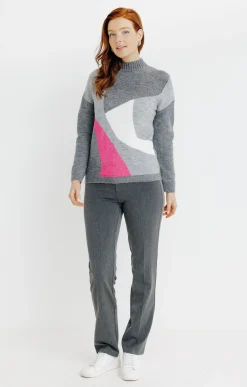 Pulls & Cardigans<Armand Thiery PULL INTARSIA - Fuchsia