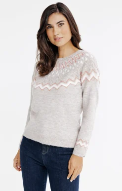 Pulls & Cardigans<Armand Thiery PULL JACQUARD - Taupe