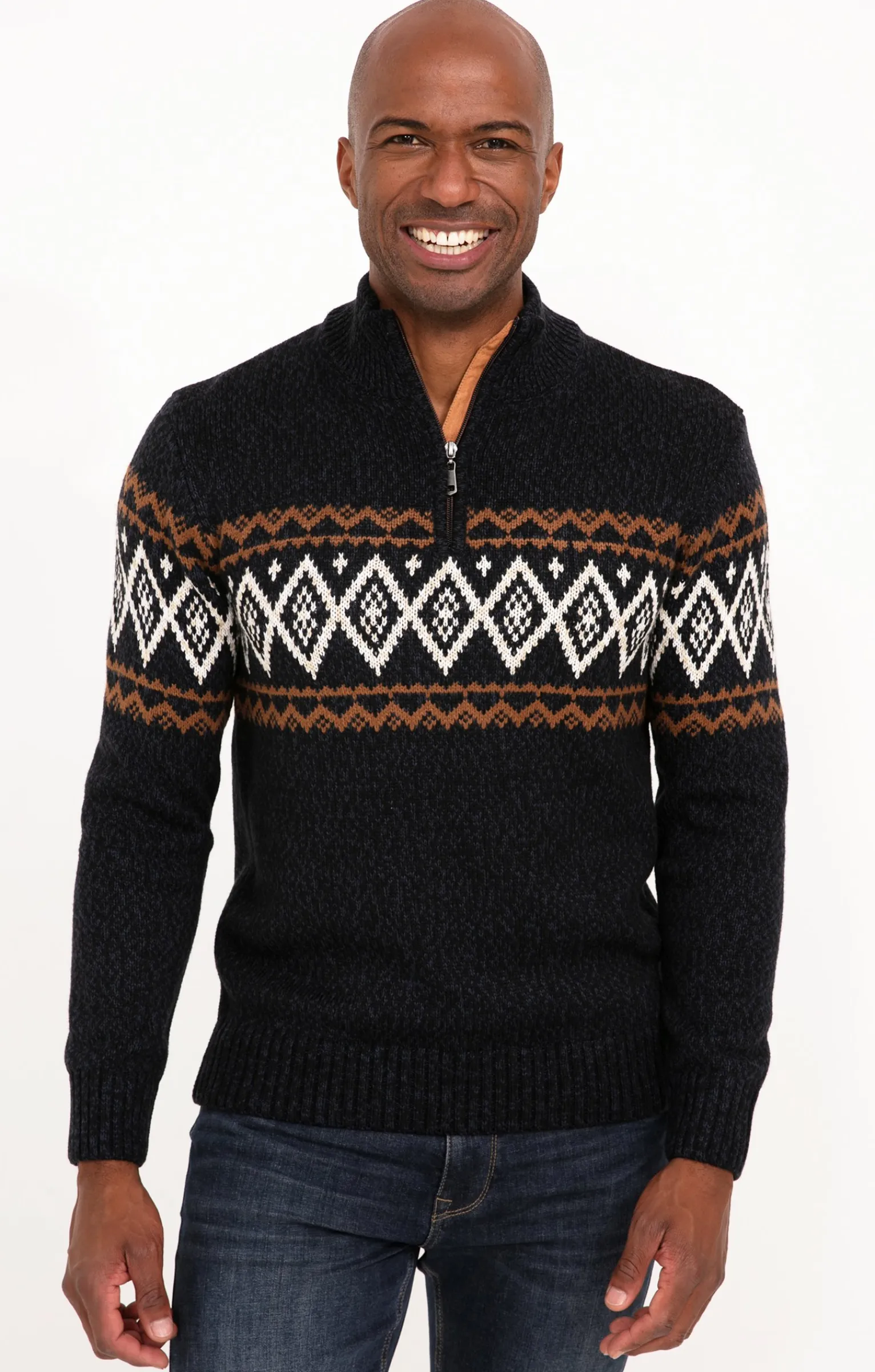 Pulls & Gilets<Armand Thiery Pull jacquard col montant - Marine
