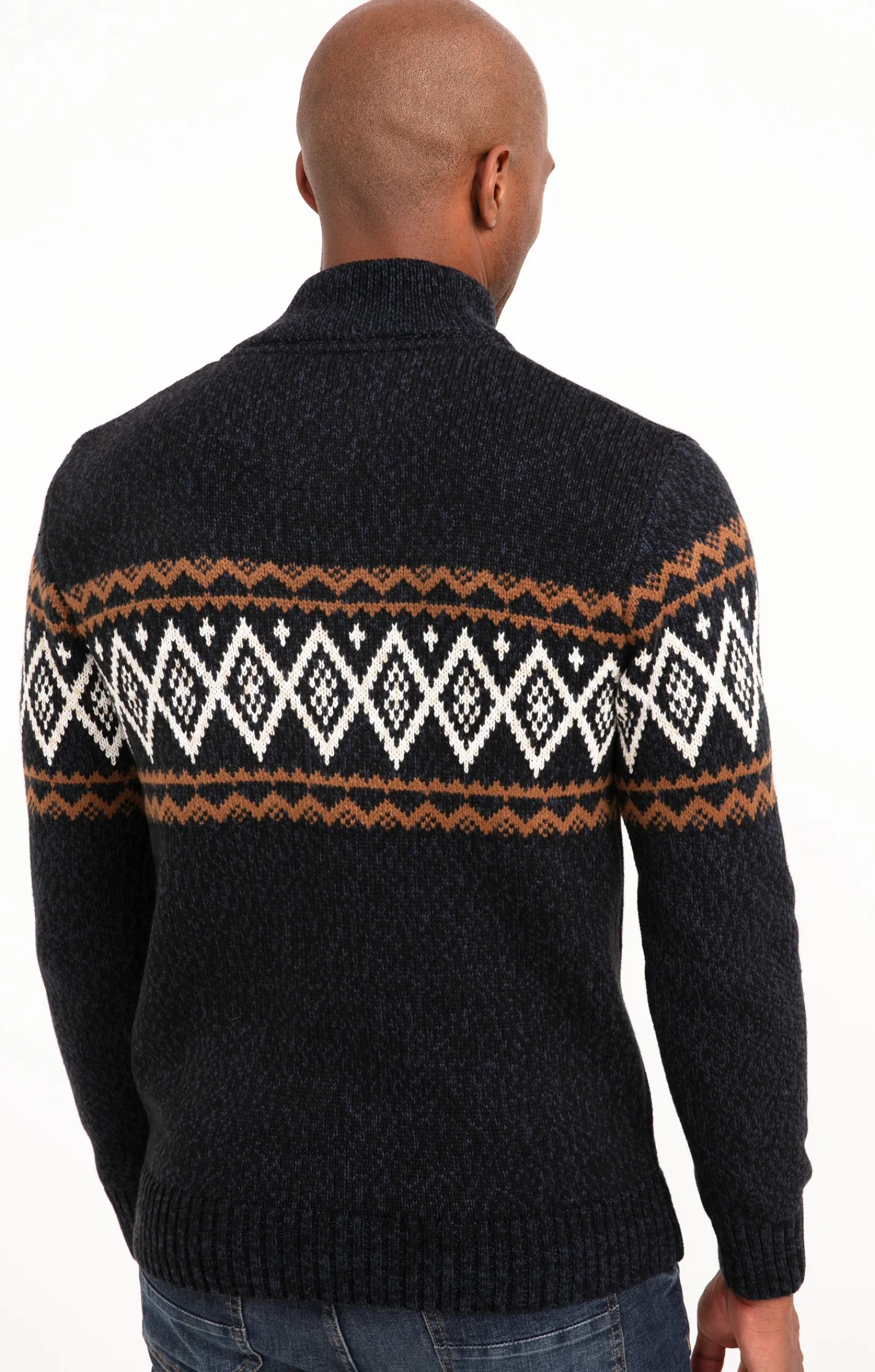 Pulls & Gilets<Armand Thiery Pull jacquard col montant - Marine