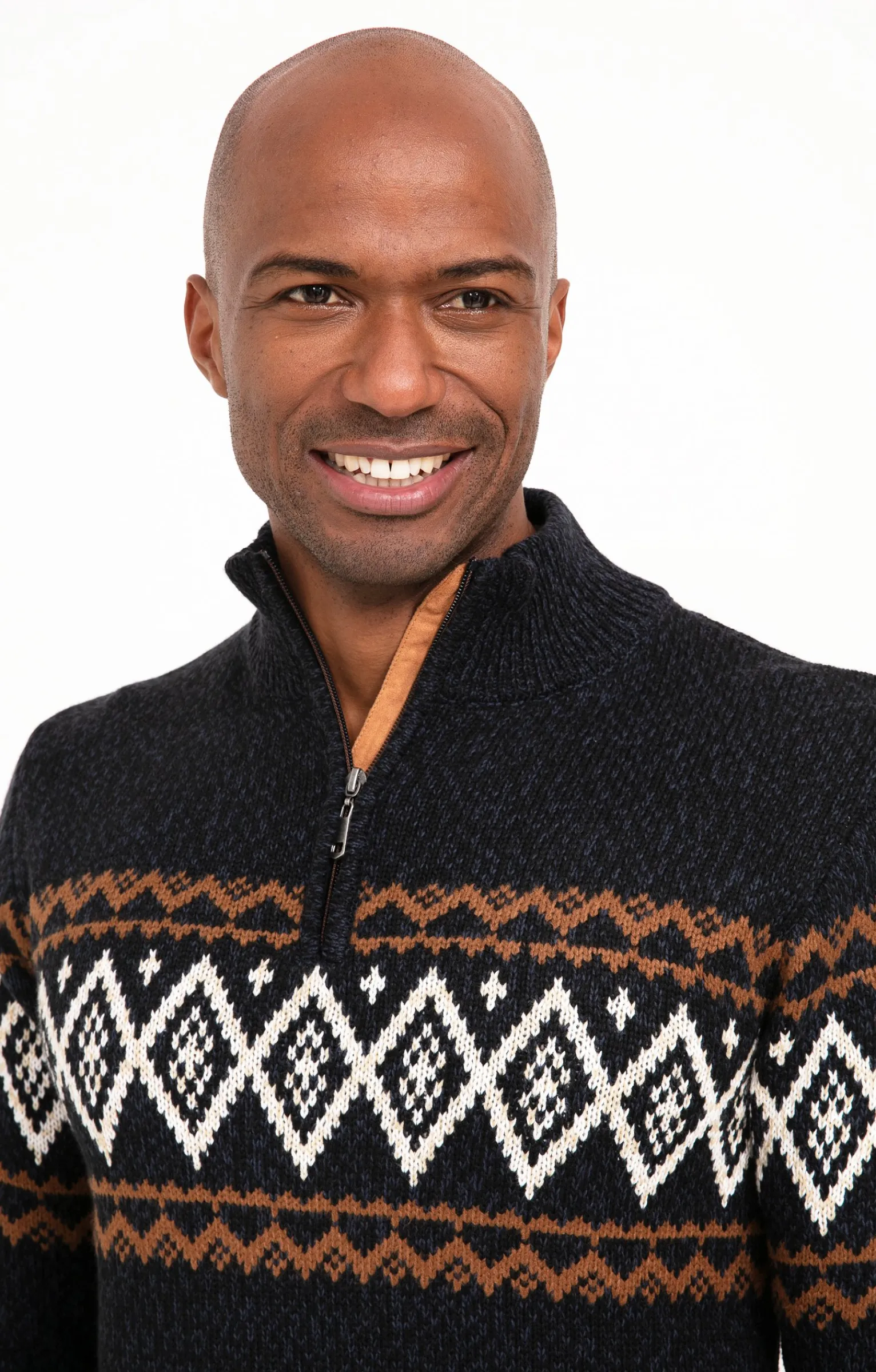 Pulls & Gilets<Armand Thiery Pull jacquard col montant - Marine