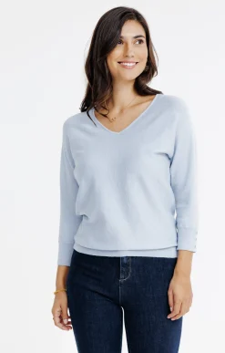 Pulls & Cardigans<Armand Thiery PULL LUREX AVEC BOUTONS - Bleuciel