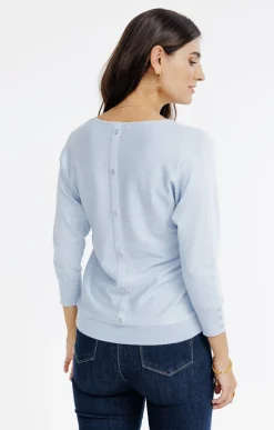 Pulls & Cardigans<Armand Thiery PULL LUREX AVEC BOUTONS - Bleuciel