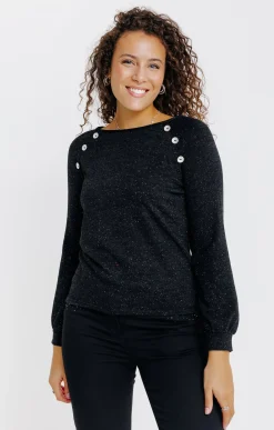Pulls & Cardigans<Armand Thiery PULL MAILLE BRILLANTE - Noir