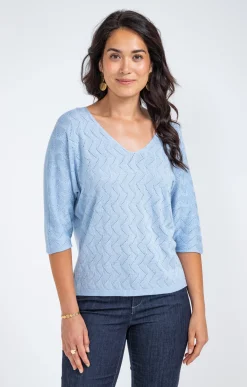 Pulls & Cardigans<Armand Thiery Pull maille brillante - Bleuciel