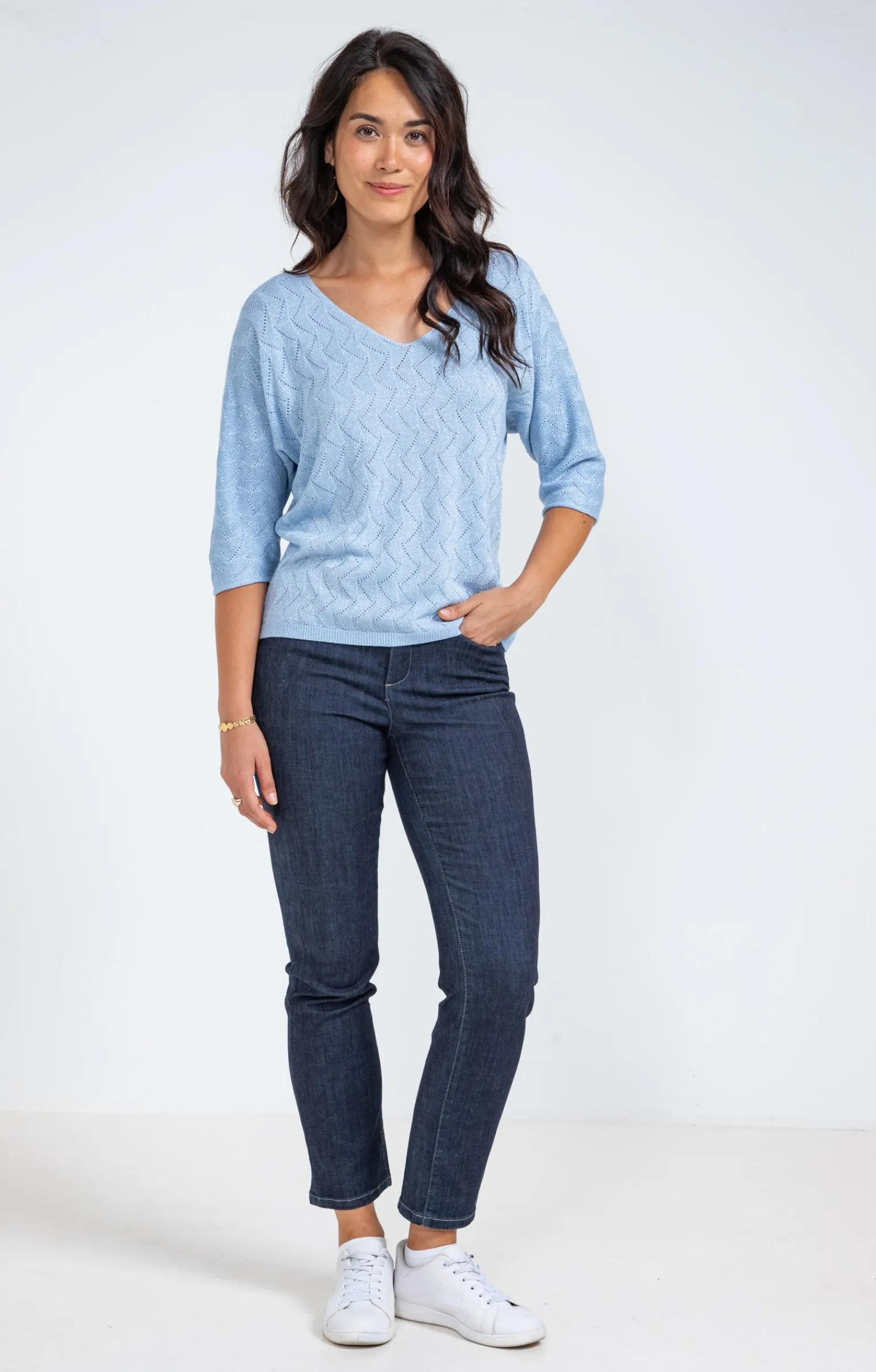 Pulls & Cardigans<Armand Thiery Pull maille brillante - Bleuciel