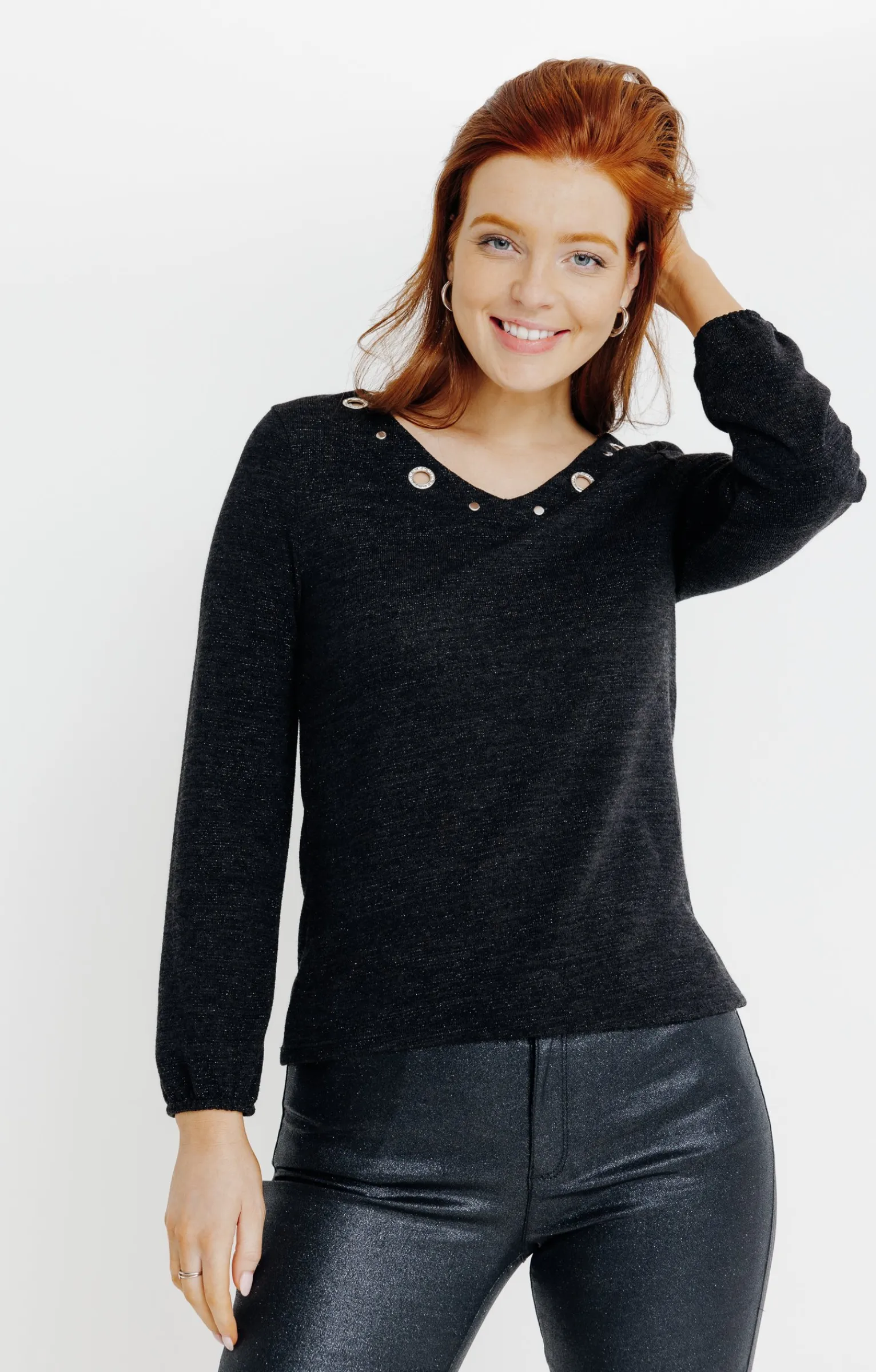 Pulls & Cardigans<Armand Thiery PULL MAILLE BRILLANTE - Noir