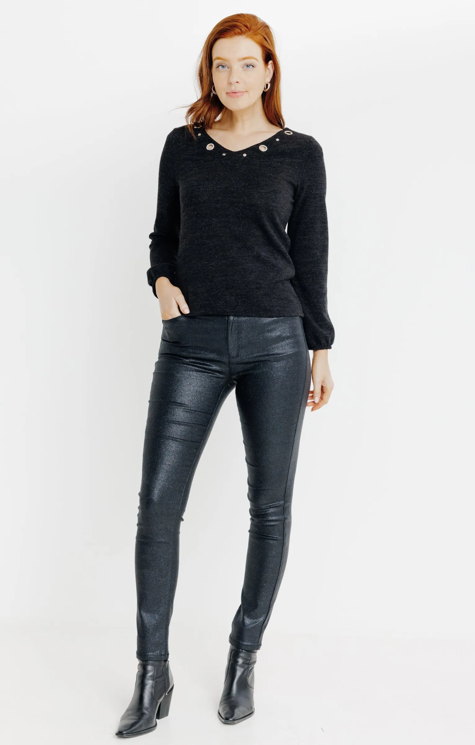 Pulls & Cardigans<Armand Thiery PULL MAILLE BRILLANTE - Noir
