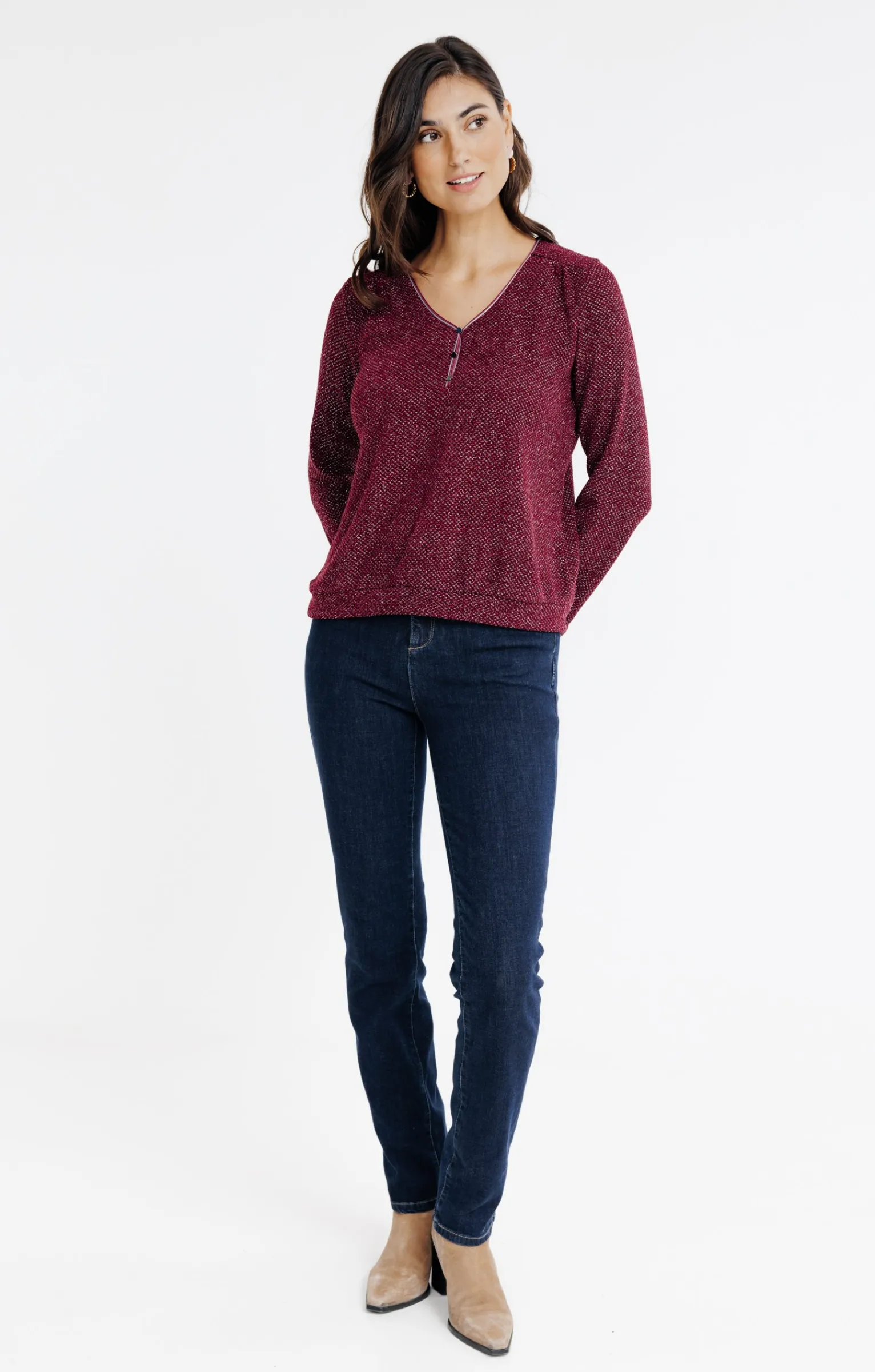 Pulls & Cardigans<Armand Thiery PULL MATIERE BRILLANTE - Bordeaux