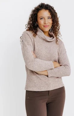 Pulls & Cardigans<Armand Thiery PULL MATIERE FANTAISIE - Taupe