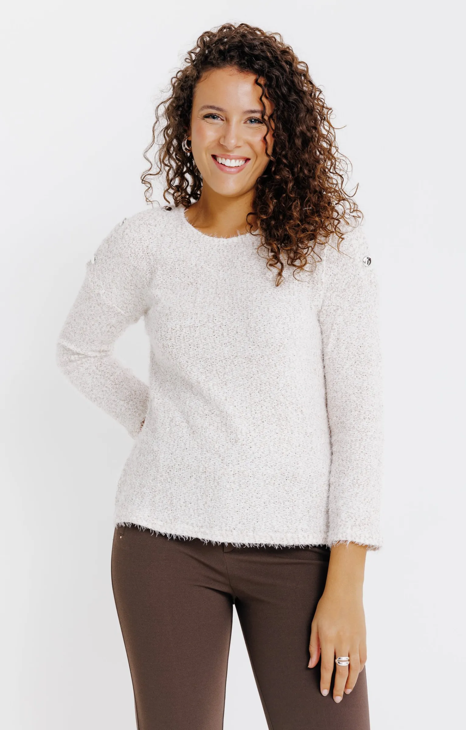 Pulls & Cardigans<Armand Thiery PULL MATIERE FANTAISIE - Camel