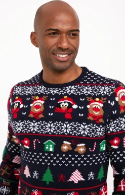Pulls & Gilets<Armand Thiery Pull Noël all over - Marine