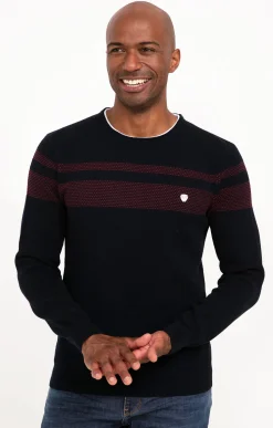 Pulls & Gilets<Armand Thiery Pull rayure placée - Bordeaux