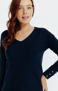 Pulls & Cardigans<Armand Thiery Pull tricotage fantaisie - Marine