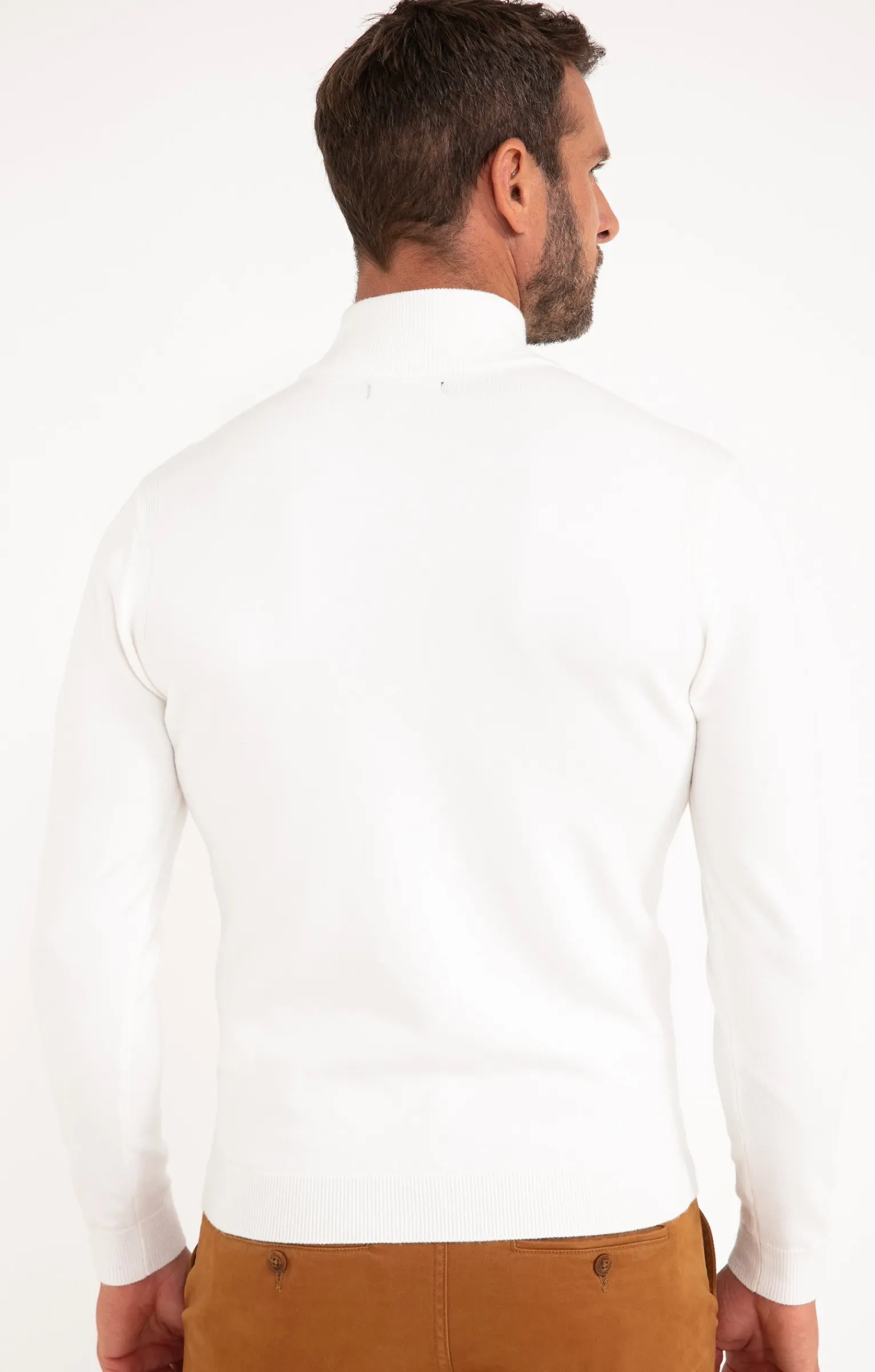 Pulls & Gilets<Armand Thiery Pull uni col cheminé - Blanc