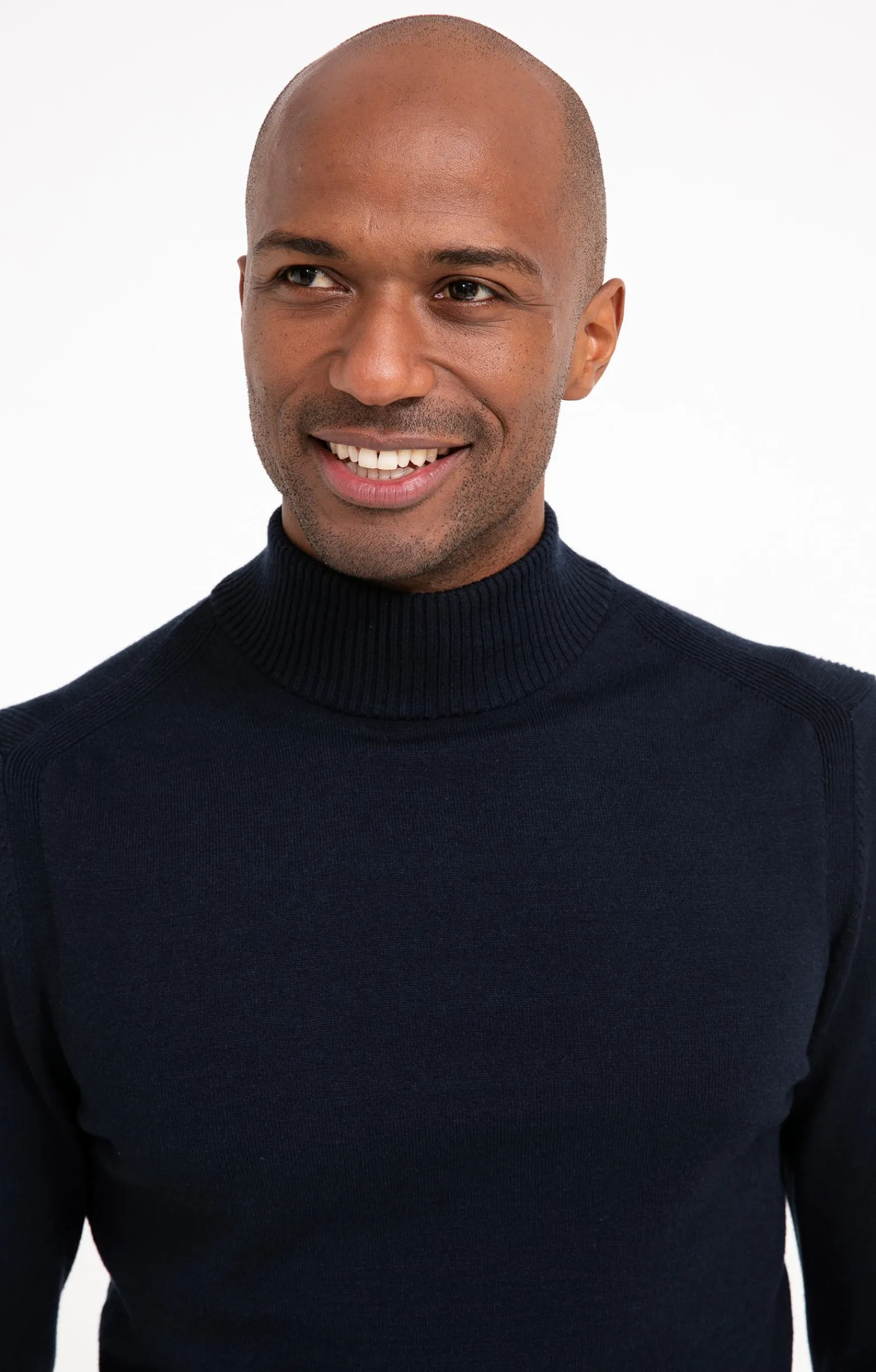 Pulls & Gilets<Armand Thiery Pull uni col cheminé - Marine