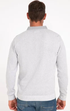 Pulls & Gilets<Armand Thiery Pull uni col polo - Grisclair