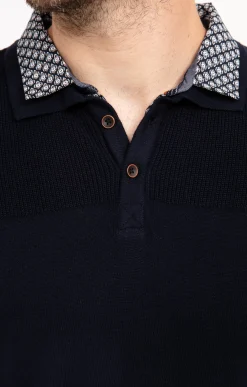Pulls & Gilets<Armand Thiery Pull uni col polo - Marine