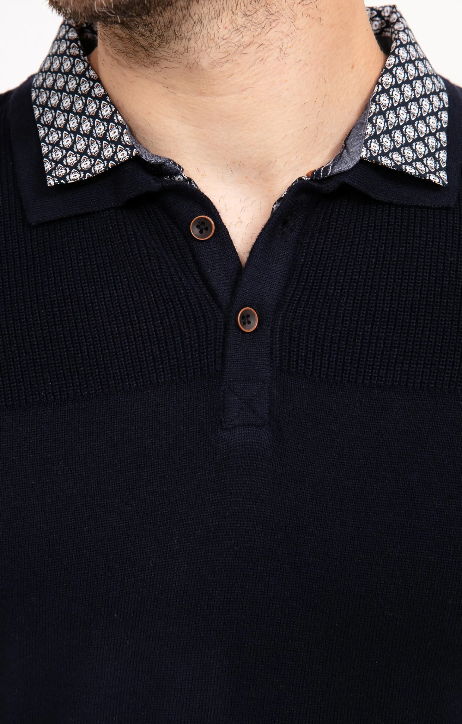 Pulls & Gilets<Armand Thiery Pull uni col polo - Marine