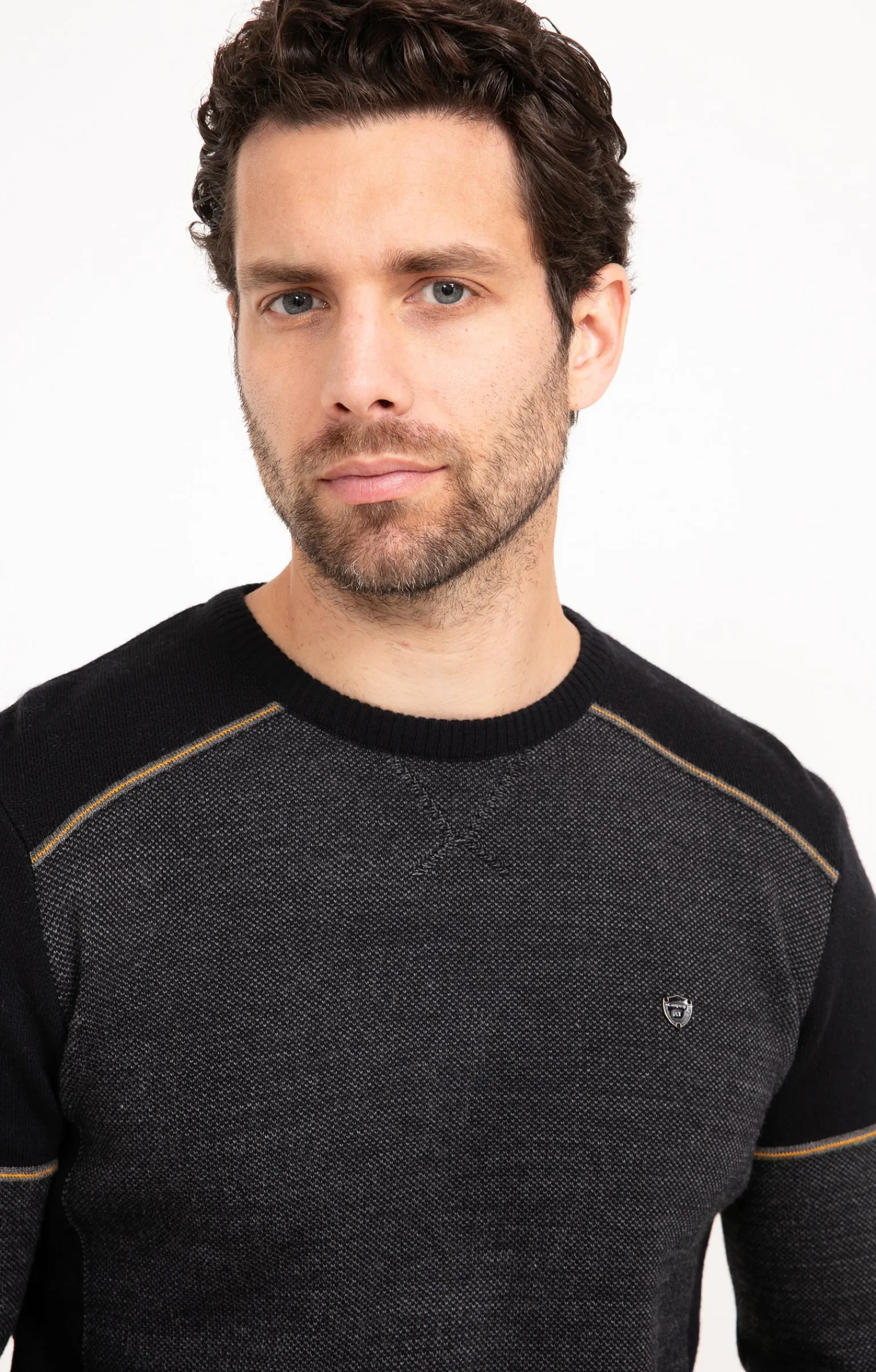 Pulls & Gilets<Armand Thiery Pull uni col rond - Marine