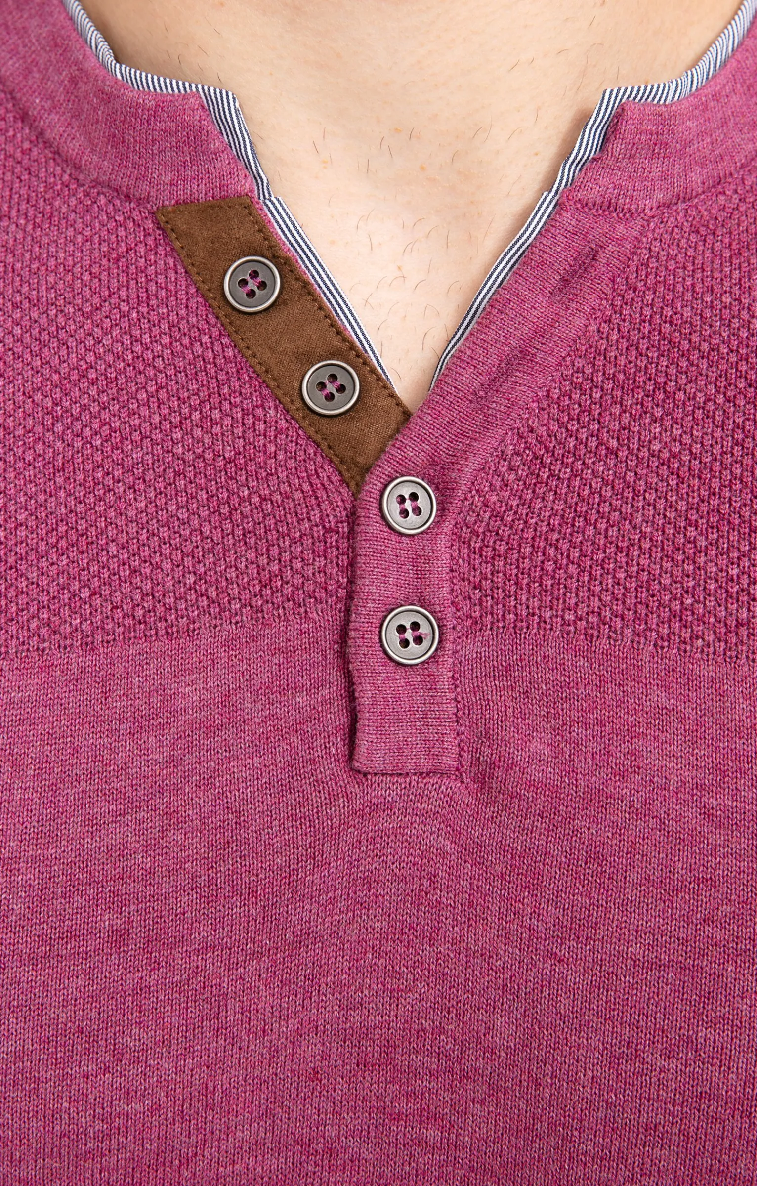 Pulls & Gilets<Armand Thiery Pull uni col tunisien - Rose