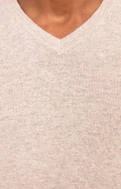 Pulls & Gilets<Armand Thiery Pull uni col V - Beige