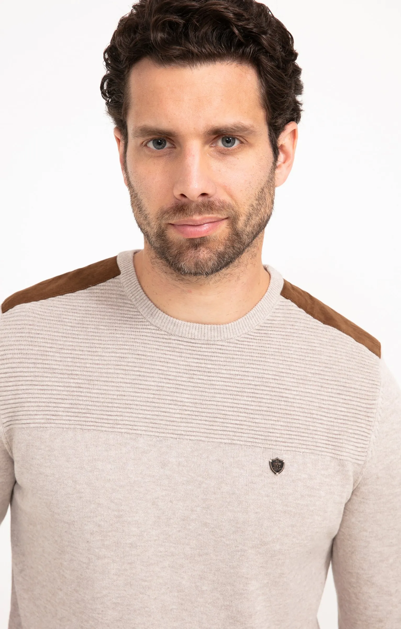 Pulls & Gilets<Armand Thiery Pull uni empiècement suèdine - Beige