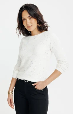 Pulls & Cardigans<Armand Thiery Pull uni paillettes - Écru