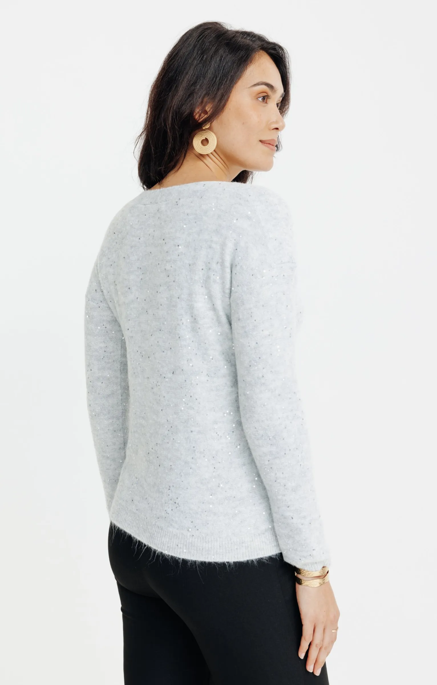 Pulls & Cardigans<Armand Thiery Pull uni paillettes - Argent