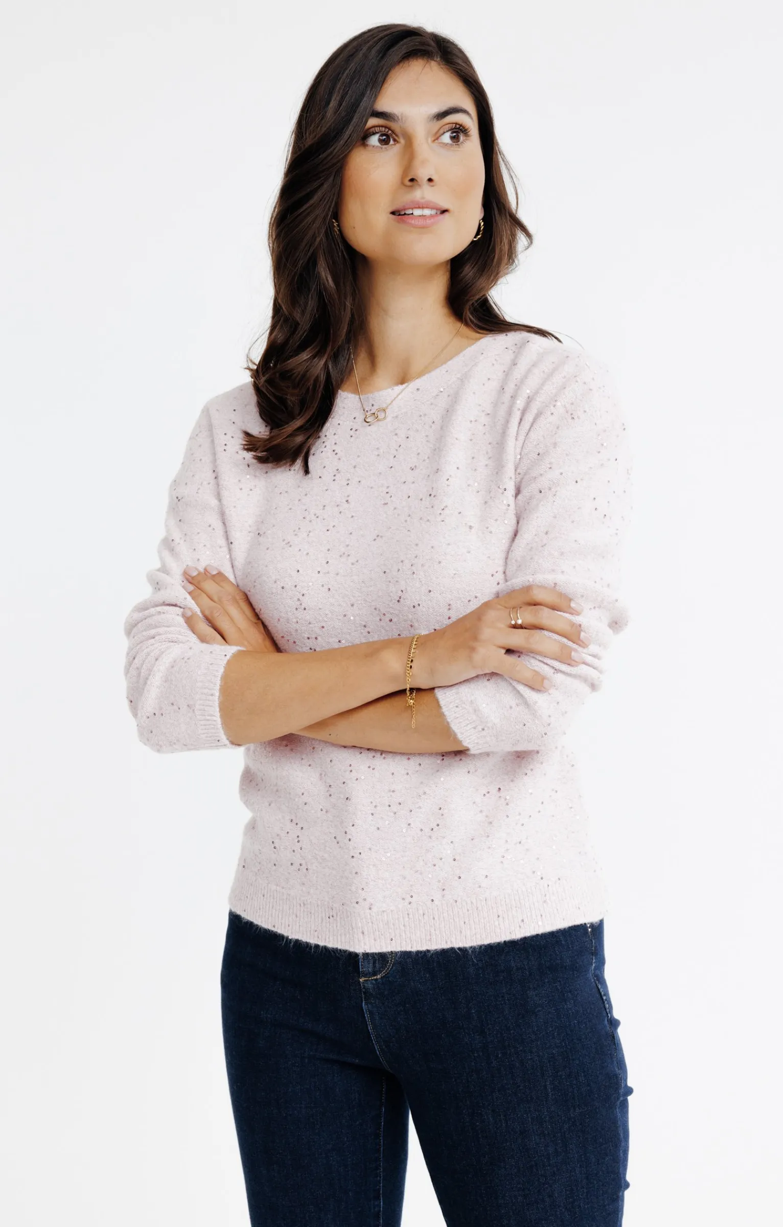 Pulls & Cardigans<Armand Thiery Pull uni paillettes - Rose