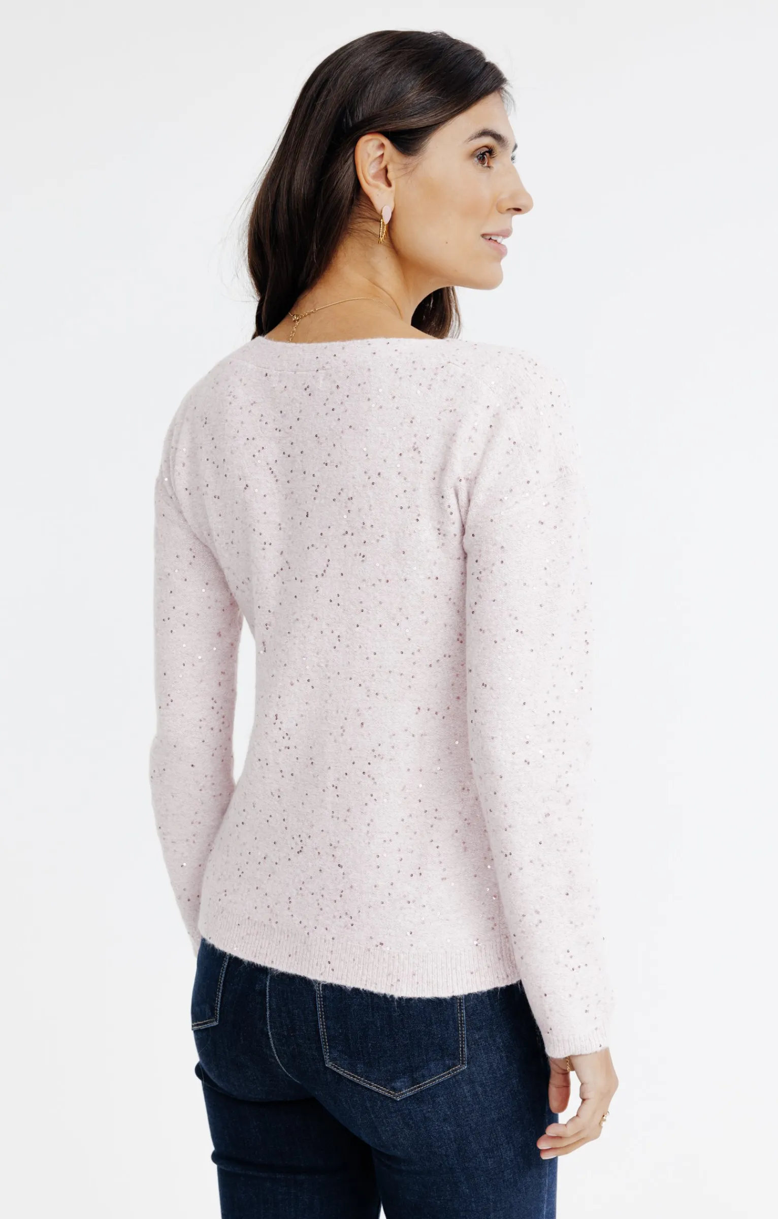 Pulls & Cardigans<Armand Thiery Pull uni paillettes - Rose