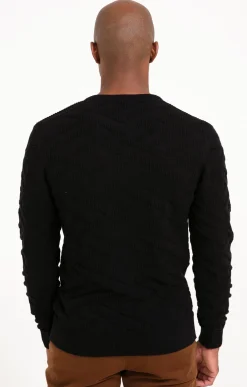 Pulls & Gilets<Armand Thiery Pull uni tricotage fantaisie - Noir