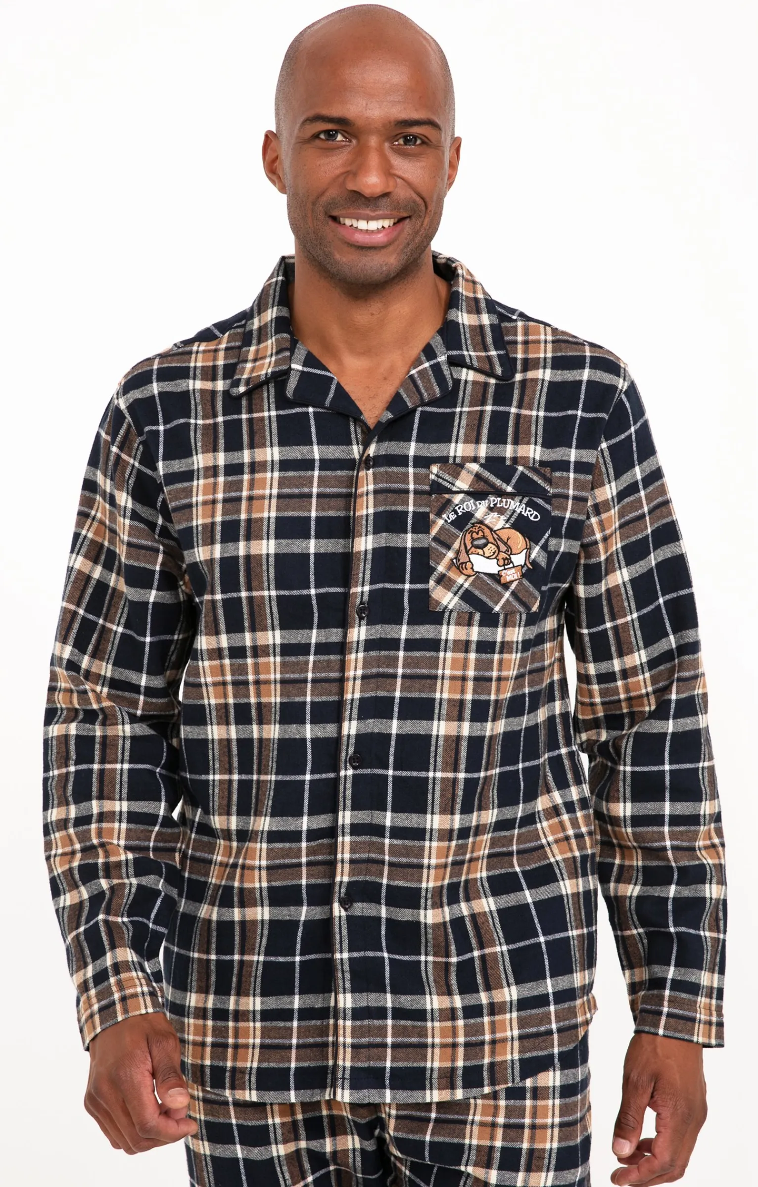 Sous-vêtements & Nuit<Armand Thiery Pyjama long carreaux - Camel