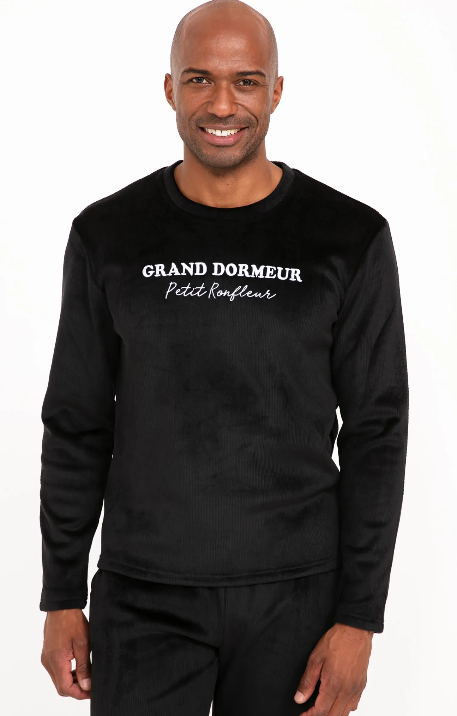 Sous-vêtements & Nuit<Armand Thiery Pyjama long Côtelé - Noir