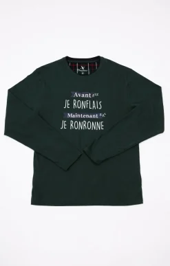 Sous-vêtements & Nuit<Armand Thiery Pyjama long ronronne - Vert
