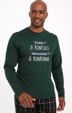 Sous-vêtements & Nuit<Armand Thiery Pyjama long ronronne - Vert
