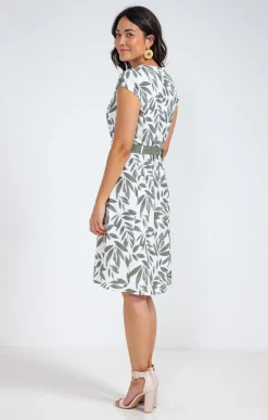 Robes<Armand Thiery Robe à ceinture raphia - Kakiclair