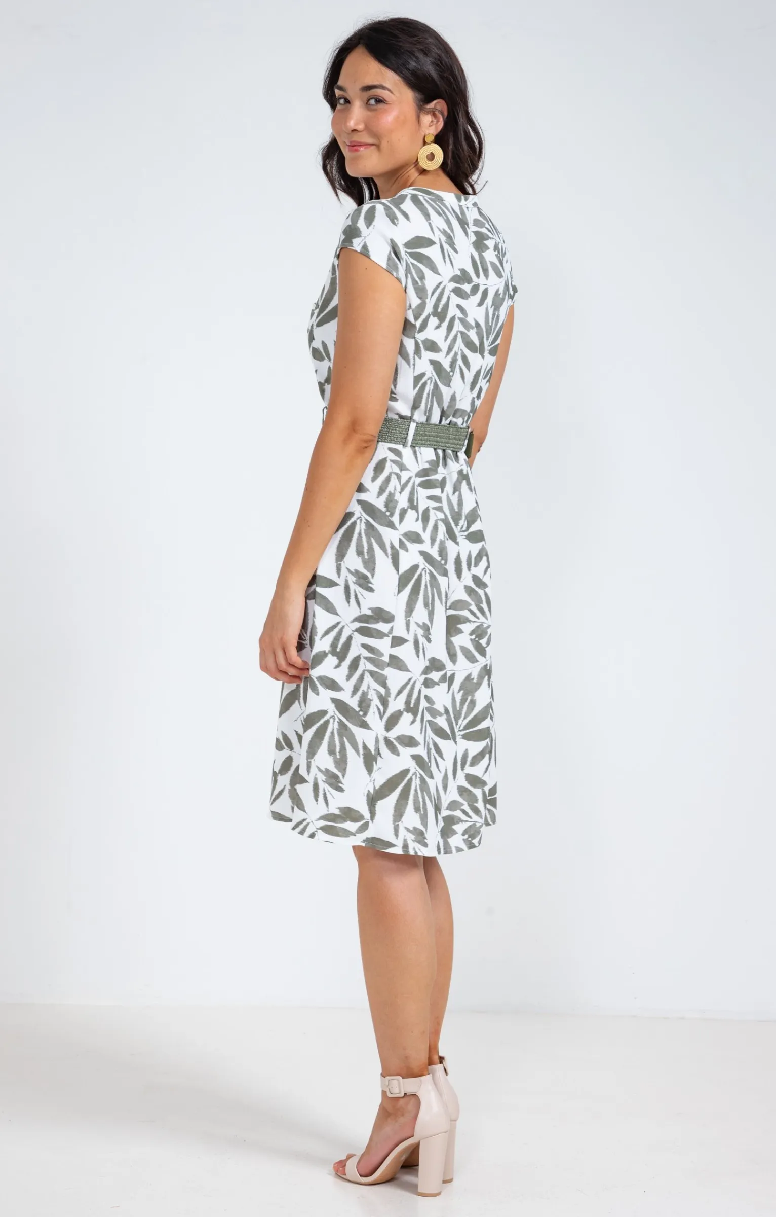Robes<Armand Thiery Robe à ceinture raphia - Kakiclair